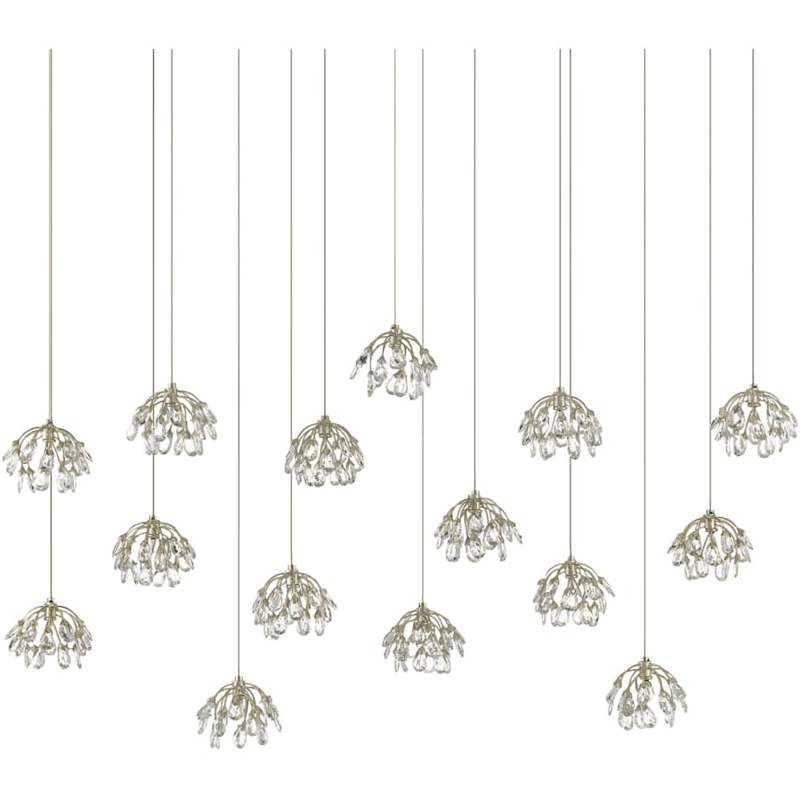 Currey and Company Crystal Bud 15 Light 50" Wide Crystal Linear Pendant