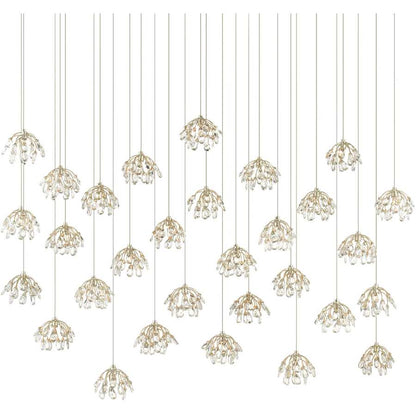 Currey and Company Crystal Bud 30 Light 56" Wide Crystal Linear Pendant