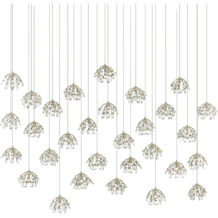 Currey and Company Crystal Bud 30 Light 56" Wide Crystal Linear Pendant