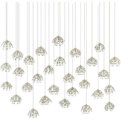 Currey and Company Crystal Bud 30 Light 56" Wide Crystal Linear Pendant