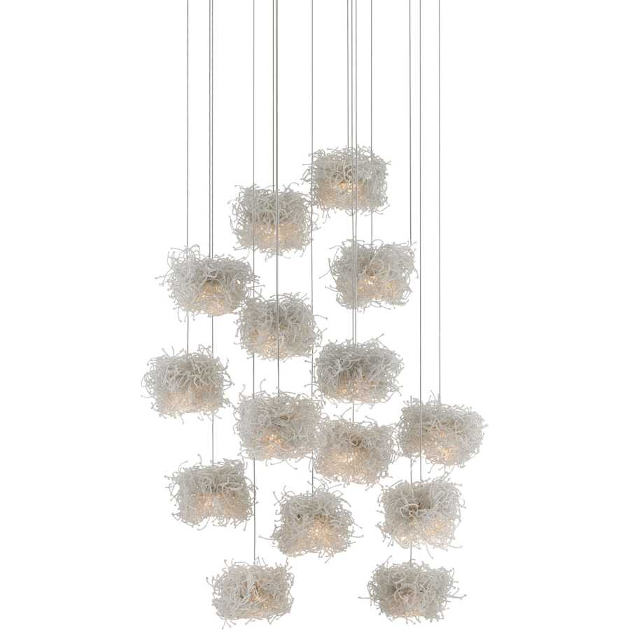 Currey and Company Birds Nest 15 Light 21" Wide Abstract Multi Light Pendant