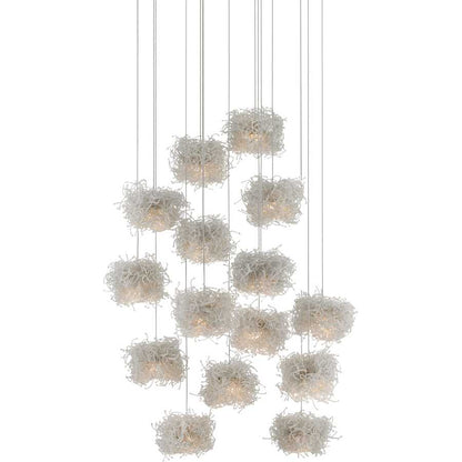 Currey and Company Birds Nest 15 Light 21" Wide Abstract Multi Light Pendant