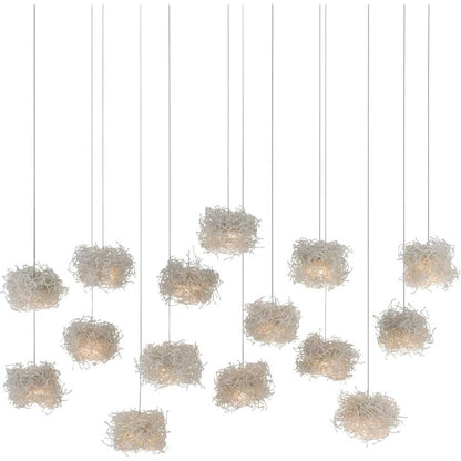 Currey and Company Birds Nest 15 Light 48" Wide Abstract Linear Pendant