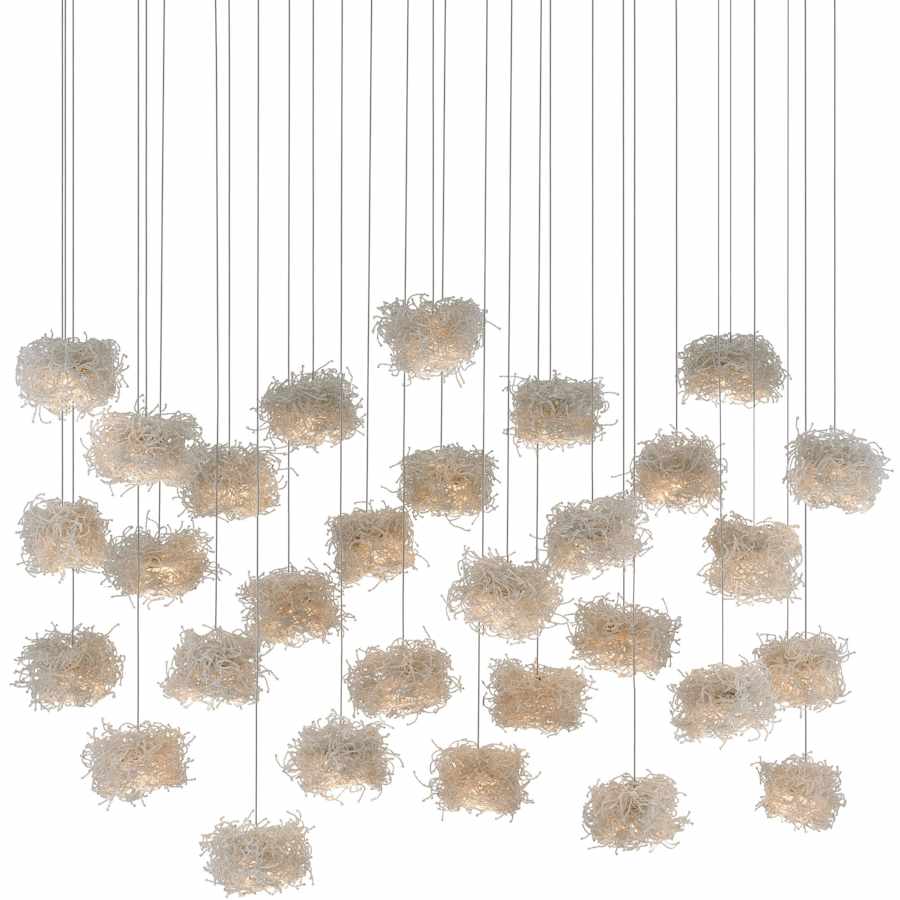 Currey and Company Birds Nest 30 Light 54" Wide Abstract Linear Pendant