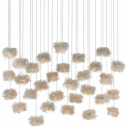 Currey and Company Birds Nest 30 Light 54" Wide Abstract Linear Pendant