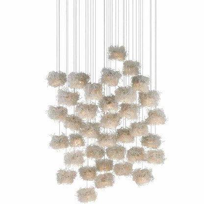Currey and Company Birds Nest 36 Light 33" Wide Abstract Multi Light Pendant