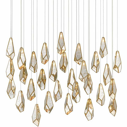 Currey and Company Glace 30 Light 54" Wide Linear Pendant