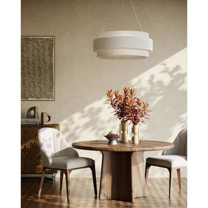 Currey and Company Rousham 6 Light 30" Wide Wrought Iron Drum Chandelier with Paper Shade