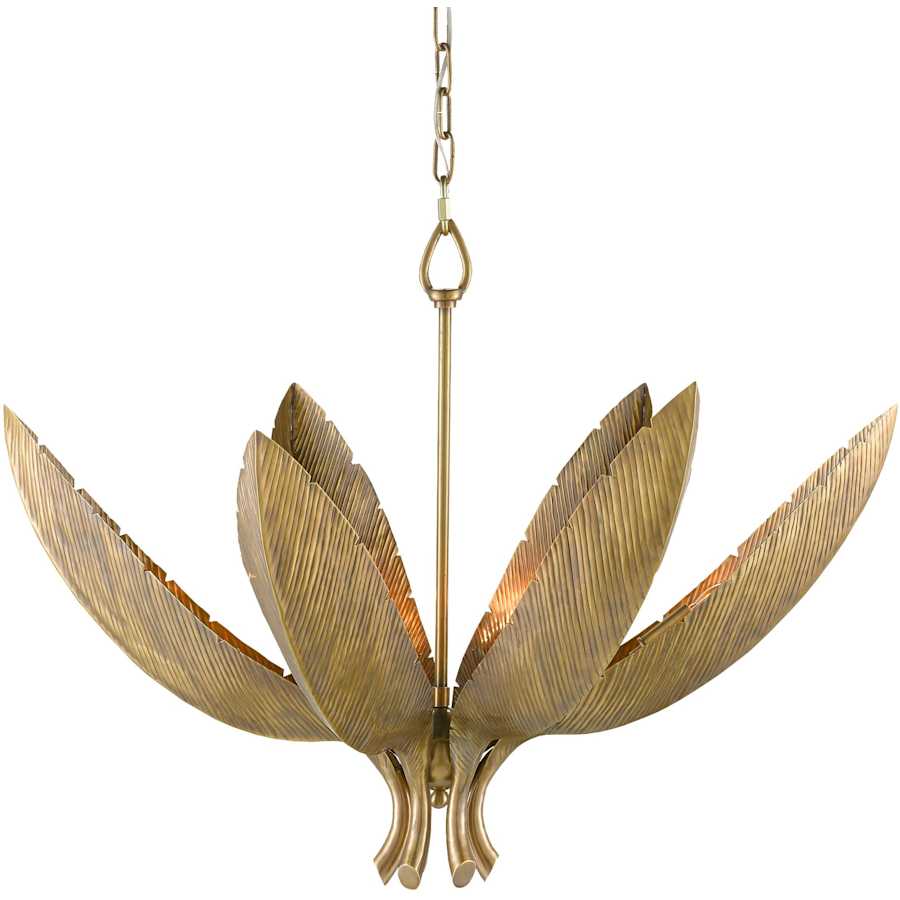 Currey and Company Bird of Paradise 6 Light 33" Wide Pendant with Metal Shade