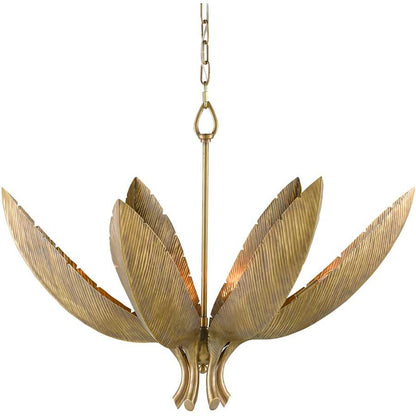 Currey and Company Bird of Paradise 6 Light 33" Wide Pendant with Metal Shade