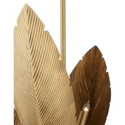 Currey and Company Bird of Paradise 6 Light 33" Wide Pendant with Metal Shade