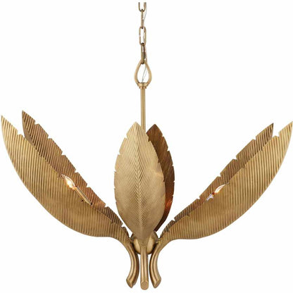 Currey and Company Bird of Paradise 6 Light 33" Wide Pendant with Metal Shade