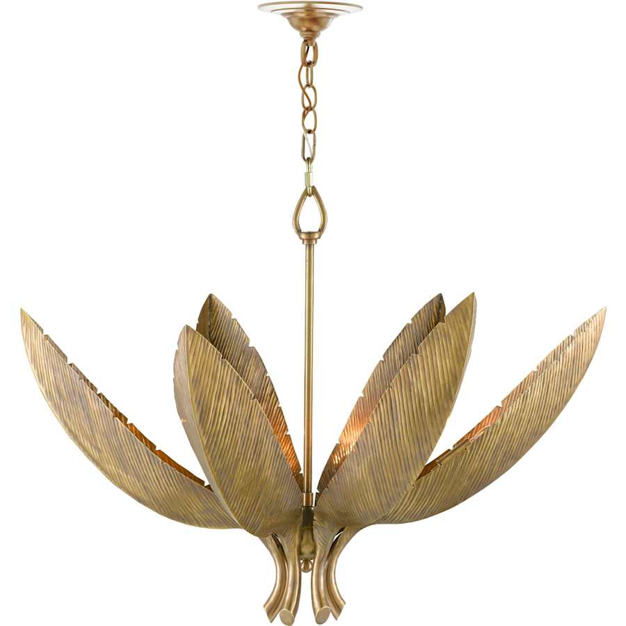 Currey and Company Bird of Paradise 6 Light 33" Wide Pendant with Metal Shade