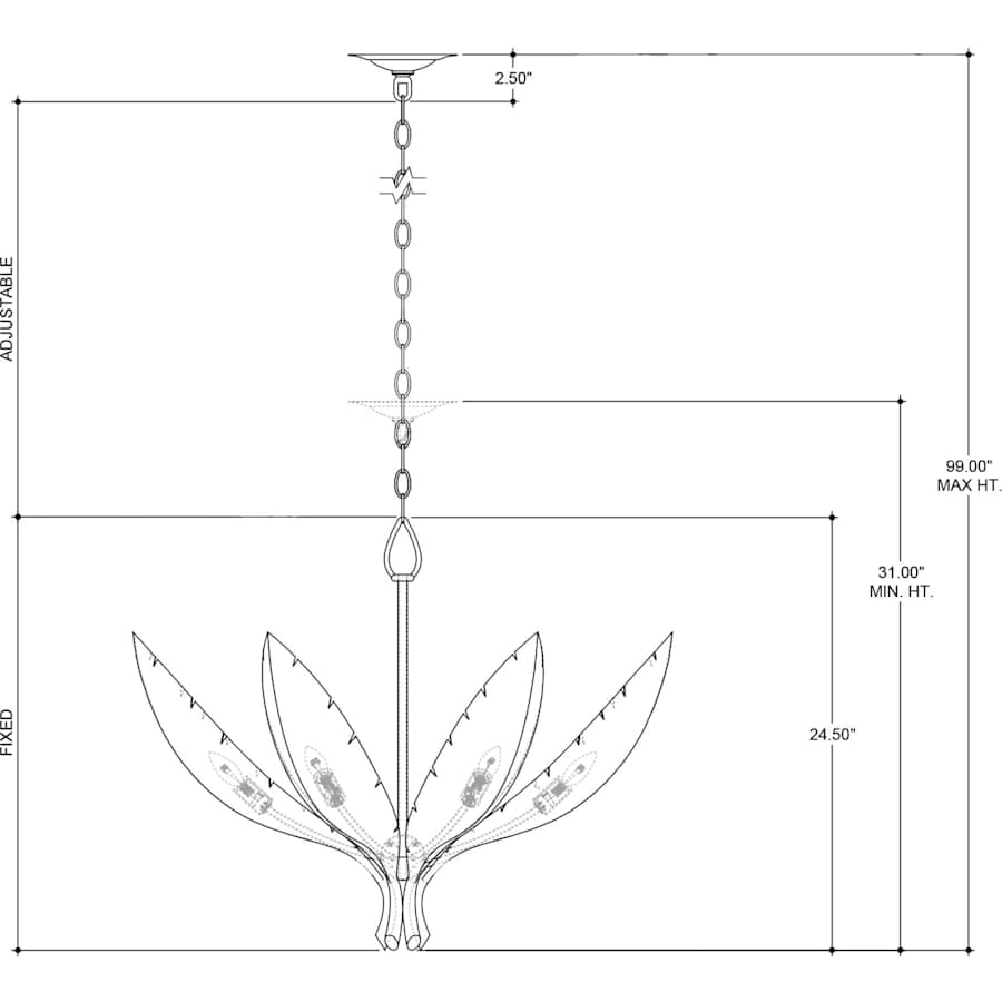Currey and Company Bird of Paradise 6 Light 33" Wide Pendant with Metal Shade