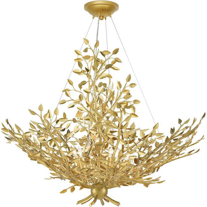 Currey and Company Huckleberry 8 Light 38" Wide Wrought Iron Candle Style Chandelier