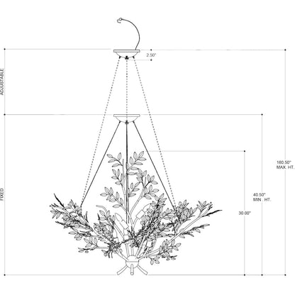 Currey and Company Huckleberry 8 Light 38" Wide Wrought Iron Candle Style Chandelier