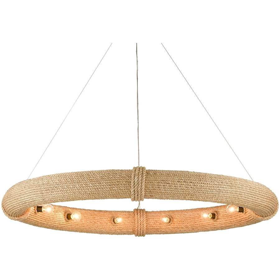 Currey and Company Portmeirion 12 Light 50" Wide Wrought Iron Ring Chandelier