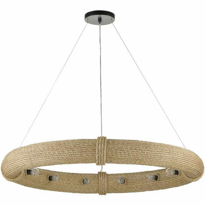 Currey and Company Portmeirion 12 Light 50" Wide Wrought Iron Ring Chandelier