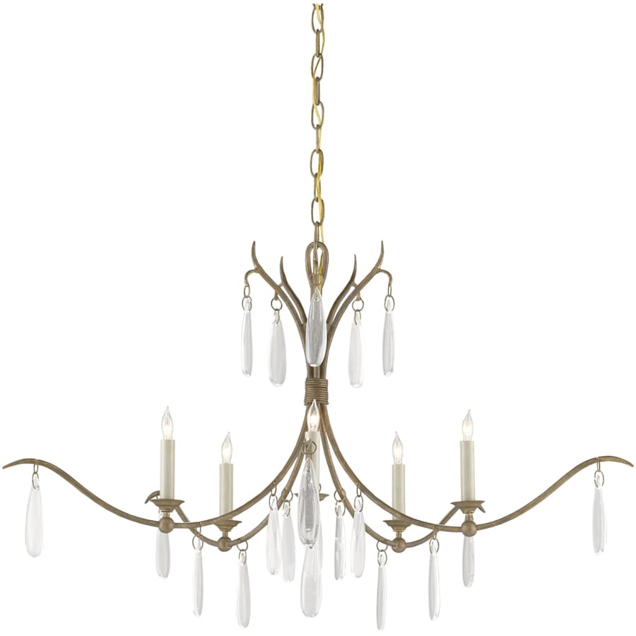 Currey and Company Marshallia 5 Light 38" Wide Crystal Chandelier