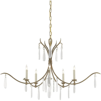 Currey and Company Marshallia 5 Light 38" Wide Crystal Chandelier