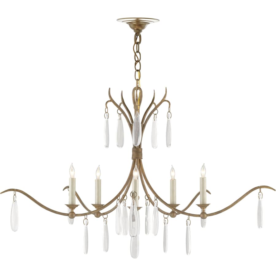 Currey and Company Marshallia 5 Light 38" Wide Crystal Chandelier