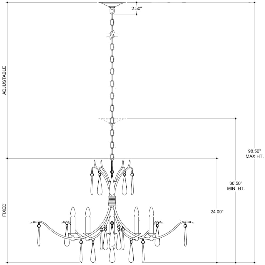 Currey and Company Marshallia 5 Light 38" Wide Crystal Chandelier