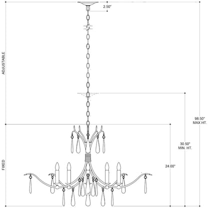 Currey and Company Marshallia 5 Light 38" Wide Crystal Chandelier