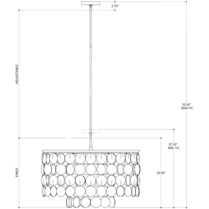 Currey and Company Buko 6 Light 32" Wide Chandelier