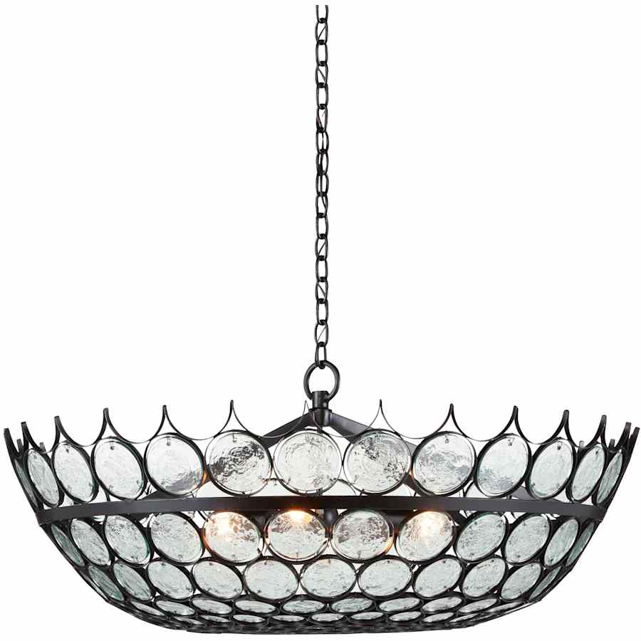 Currey and Company Augustus 3 Light 39" Wide Crystal Billiard Chandelier