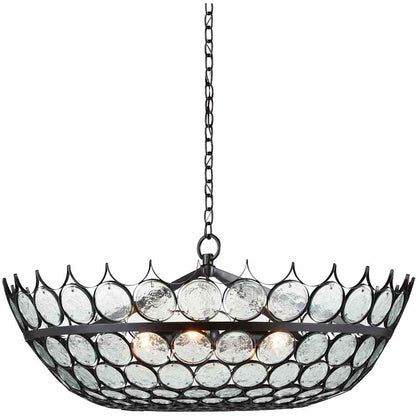 Currey and Company Augustus 3 Light 39" Wide Crystal Billiard Chandelier