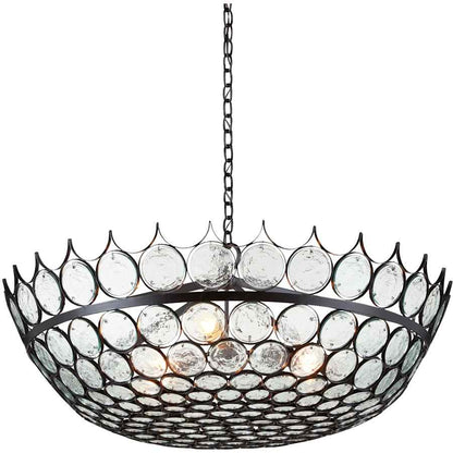 Currey and Company Augustus 3 Light 39" Wide Crystal Billiard Chandelier