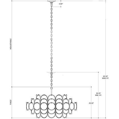 Currey and Company Galahad 8 Light 34" Wide Crystal Billiard Chandelier