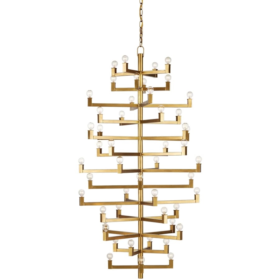 Currey and Company Andre 52 Light 40" Wide Wrought Iron Abstract Chandelier