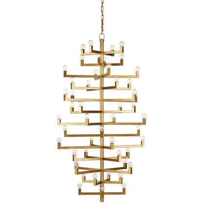 Currey and Company Andre 52 Light 40" Wide Wrought Iron Abstract Chandelier