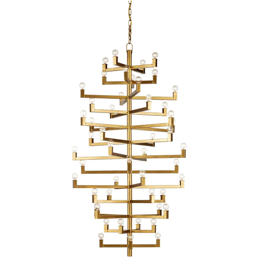 Currey and Company Andre 52 Light 40" Wide Wrought Iron Abstract Chandelier