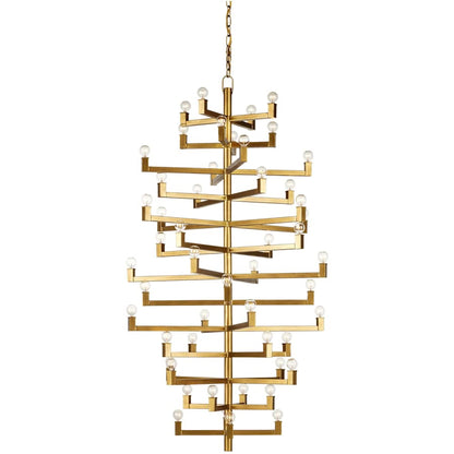Currey and Company Andre 52 Light 40" Wide Wrought Iron Abstract Chandelier