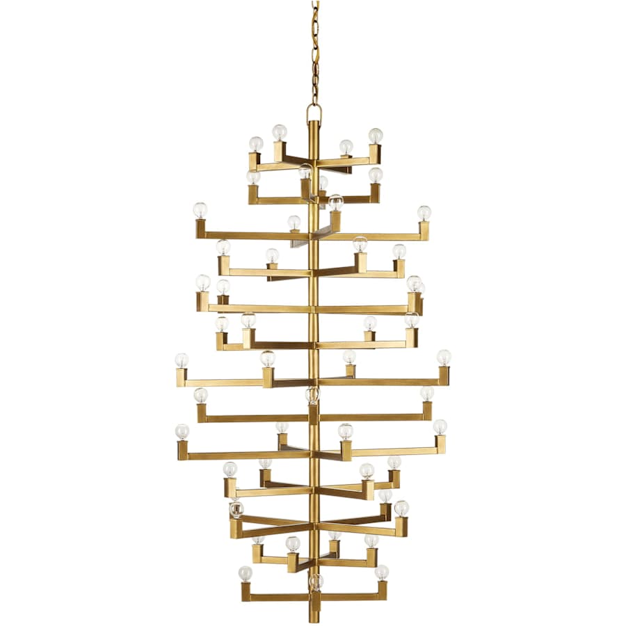 Currey and Company Andre 52 Light 40" Wide Wrought Iron Abstract Chandelier