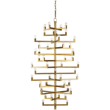 Currey and Company Andre 52 Light 40" Wide Wrought Iron Abstract Chandelier