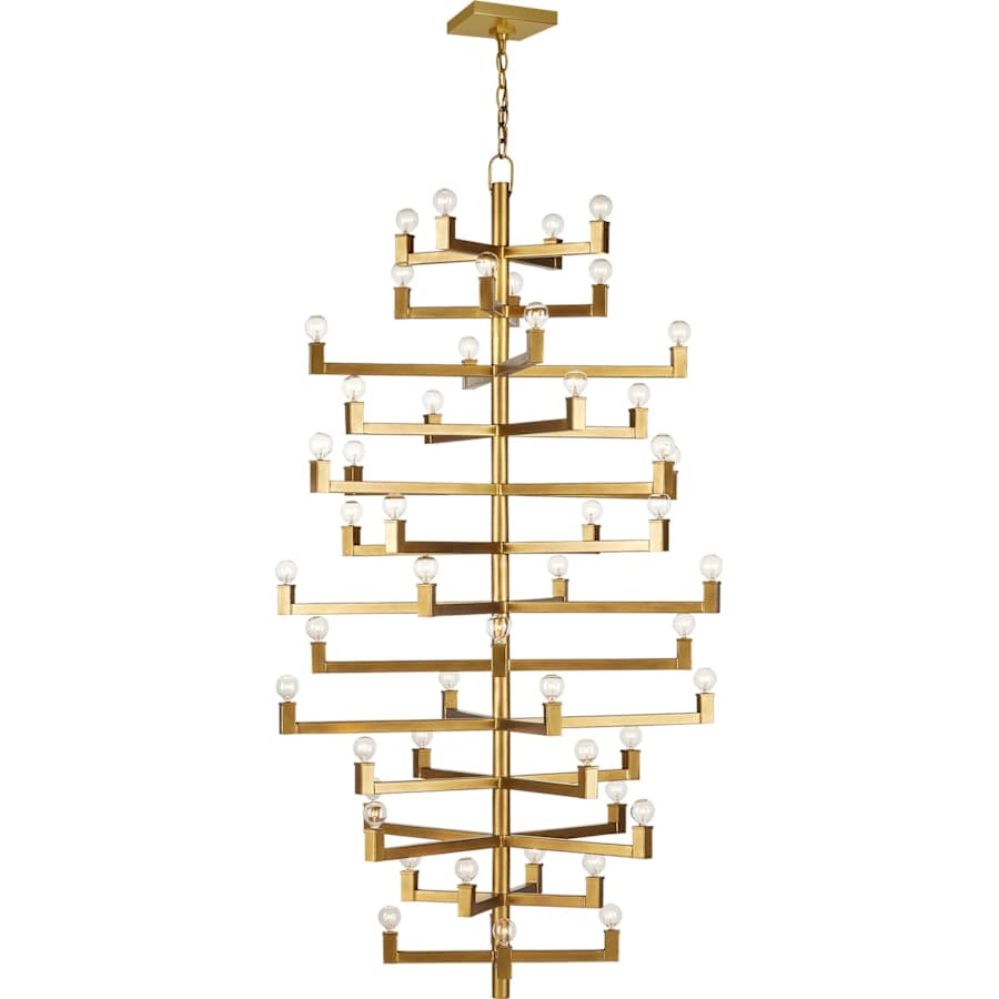 Currey and Company Andre 52 Light 40" Wide Wrought Iron Abstract Chandelier