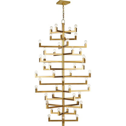 Currey and Company Andre 52 Light 40" Wide Wrought Iron Abstract Chandelier