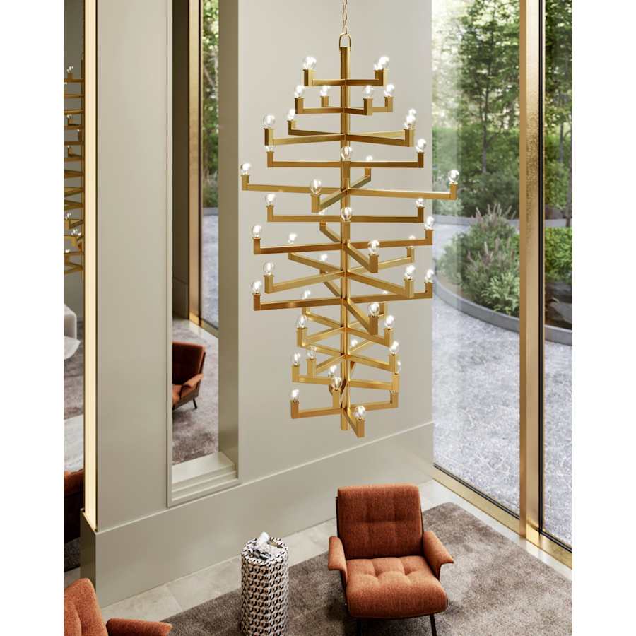 Currey and Company Andre 52 Light 40" Wide Wrought Iron Abstract Chandelier