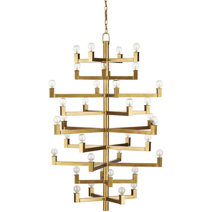 Currey and Company Andre 36 Light 38" Wide Wrought Iron Abstract Chandelier