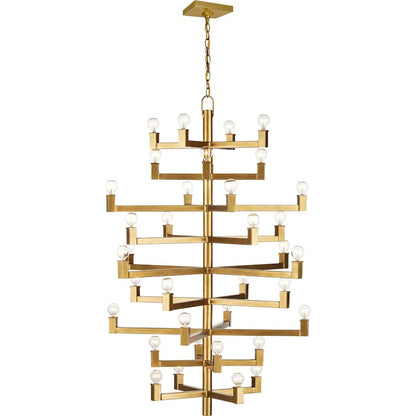 Currey and Company Andre 36 Light 38" Wide Wrought Iron Abstract Chandelier
