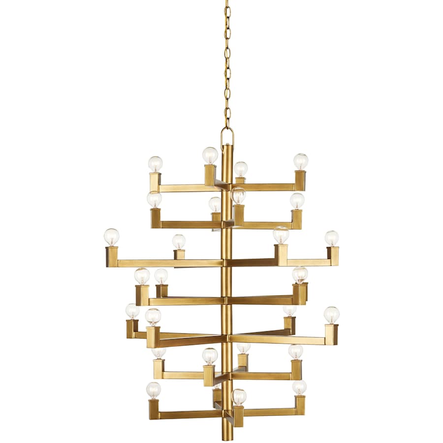 Currey and Company Andre 28 Light 33" Wide Wrought Iron Abstract Chandelier