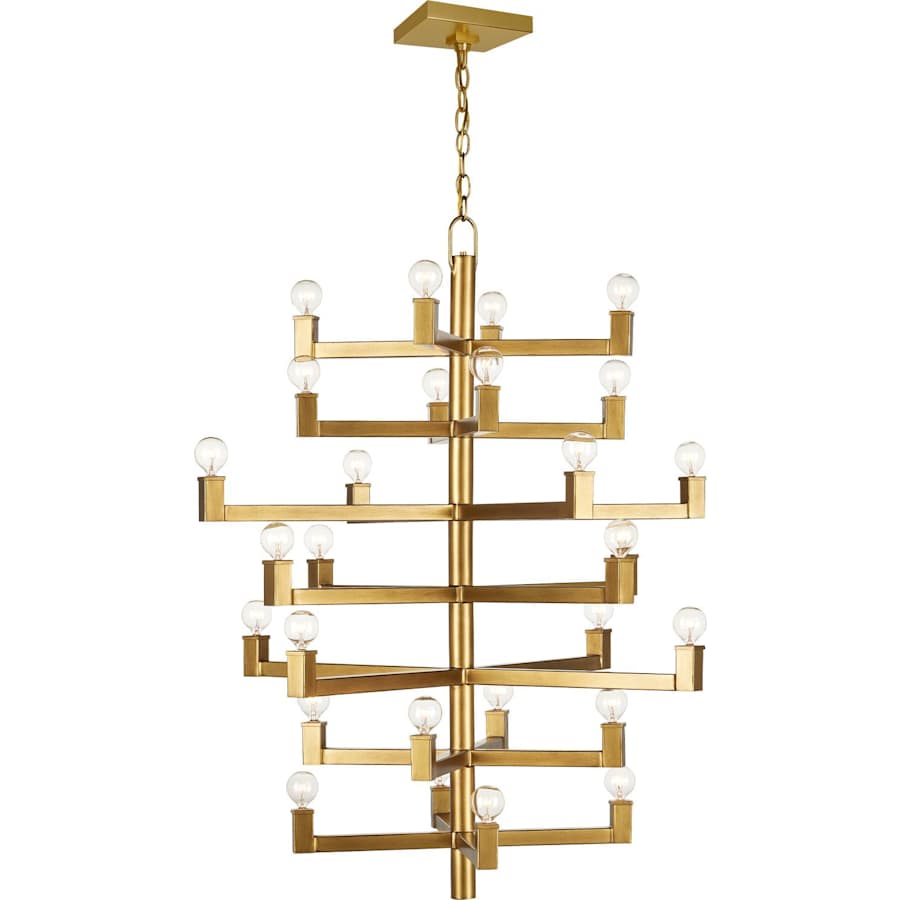 Currey and Company Andre 28 Light 33" Wide Wrought Iron Abstract Chandelier
