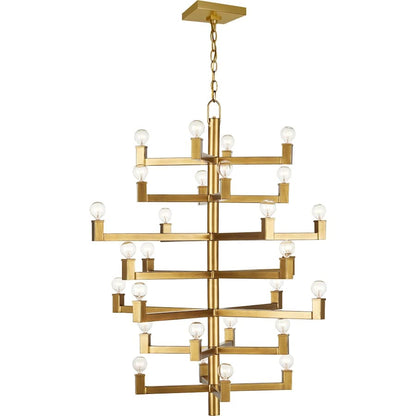 Currey and Company Andre 28 Light 33" Wide Wrought Iron Abstract Chandelier