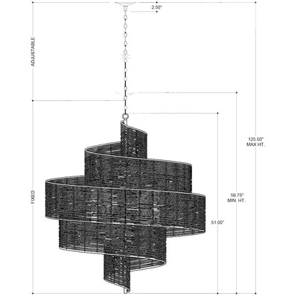 Currey and Company Saisei 5 Light 45" Wide Chandelier