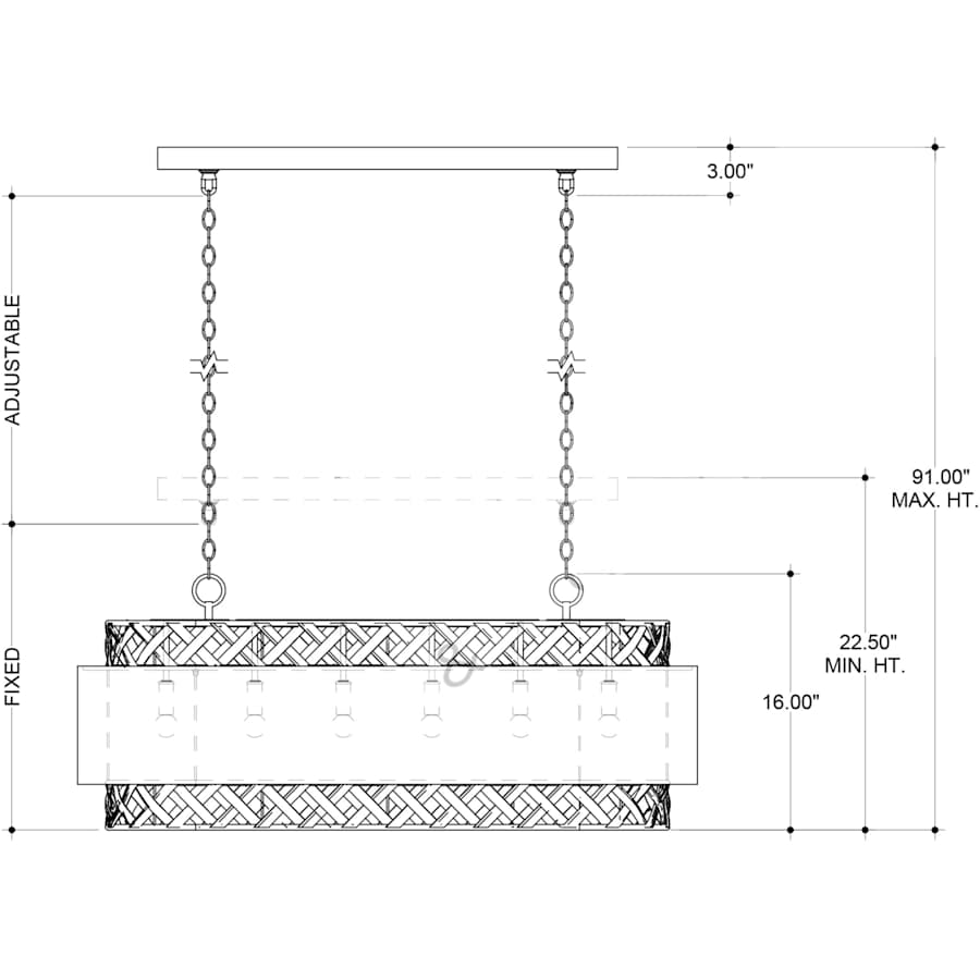 Currey and Company Isola 6 Light 43" Wide Linear Chandelier