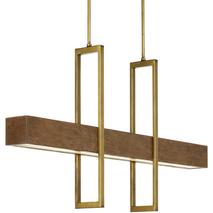 Currey and Company Tonbridge 3 Light 50" Wide LED Wrought Iron Linear Chandelier