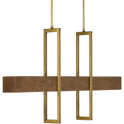 Currey and Company Tonbridge 3 Light 50" Wide LED Wrought Iron Linear Chandelier